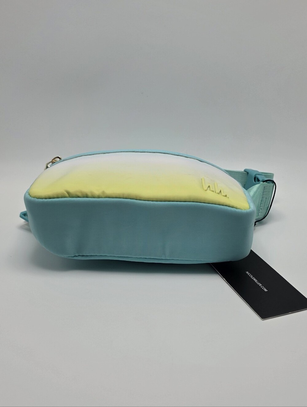 Nicole Miller Women's Nylon Crossbody Fanny Pack Belt Bag Aqua/Yellow Gradient - Picture 10 of 11
